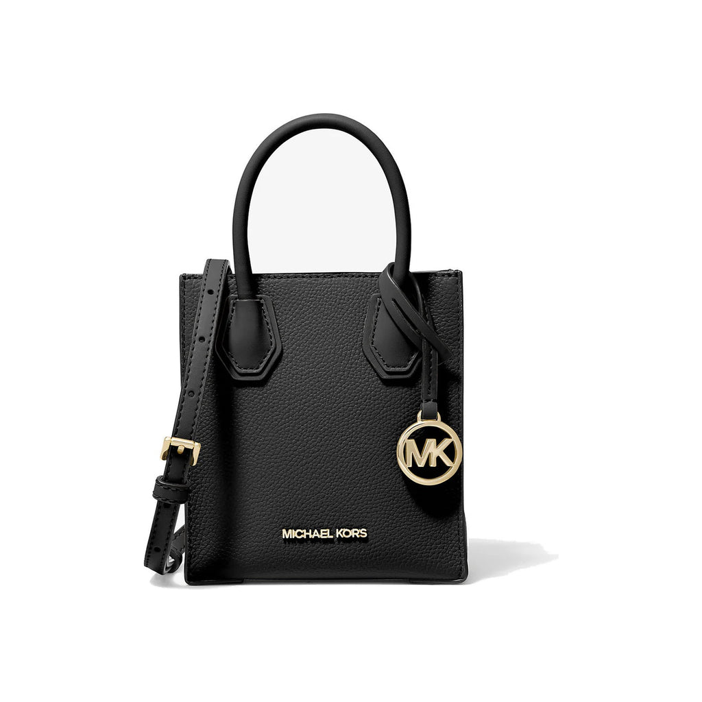 Michael Kors Mercer Extra-Small Pebbled Leather Crossbody Bag Black