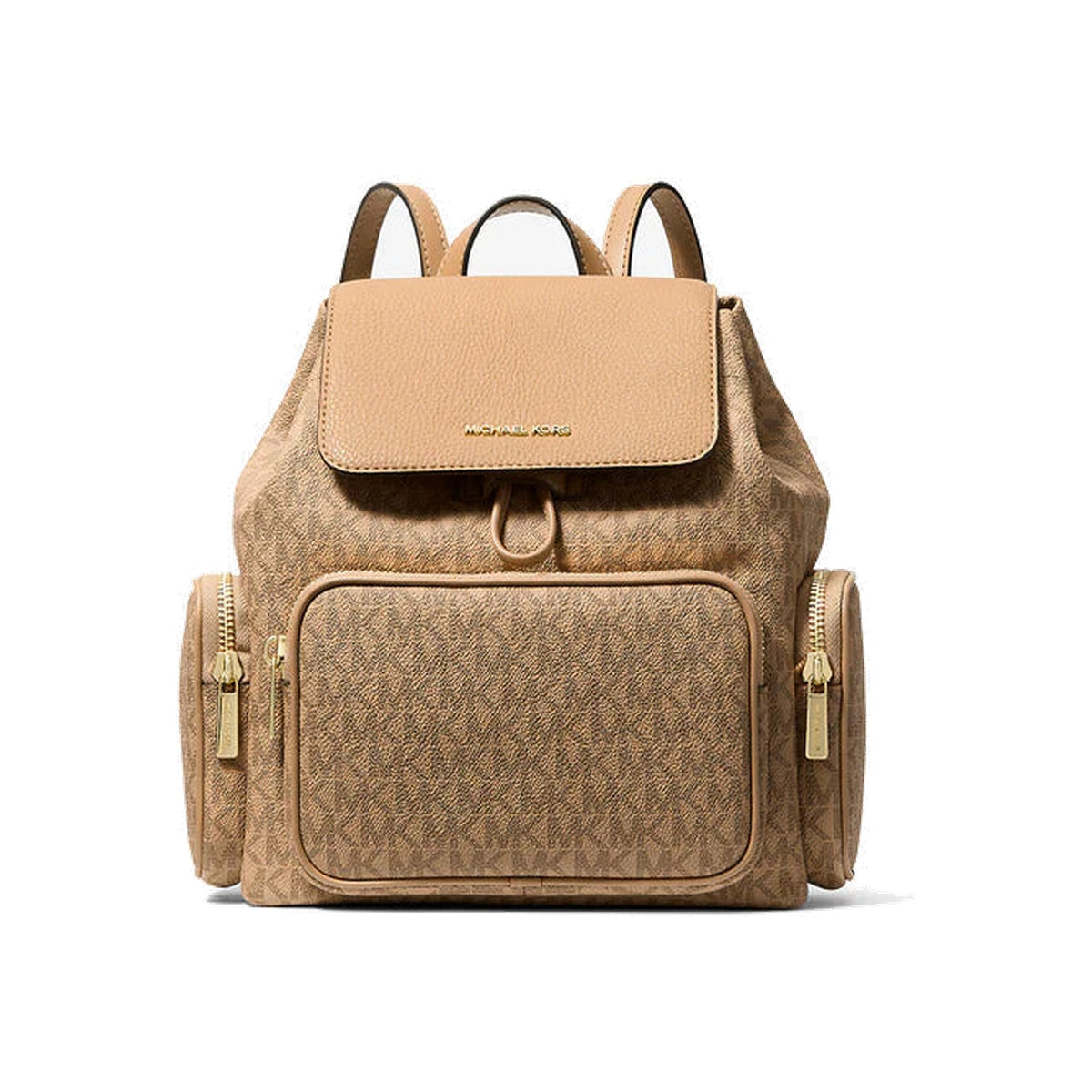 Michael Kors Merritt Small Signature Logo Cargo Backpack Camel