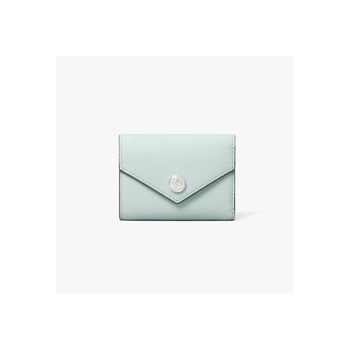 Tory Burch T Monogram Pebbled Small Envelope Wallet Light Sea