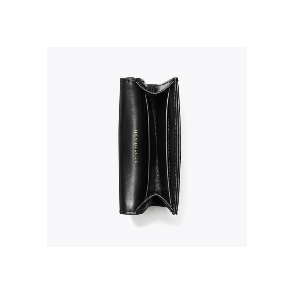 Tory Burch Kira Diamond Quilt Flap Card Case Black