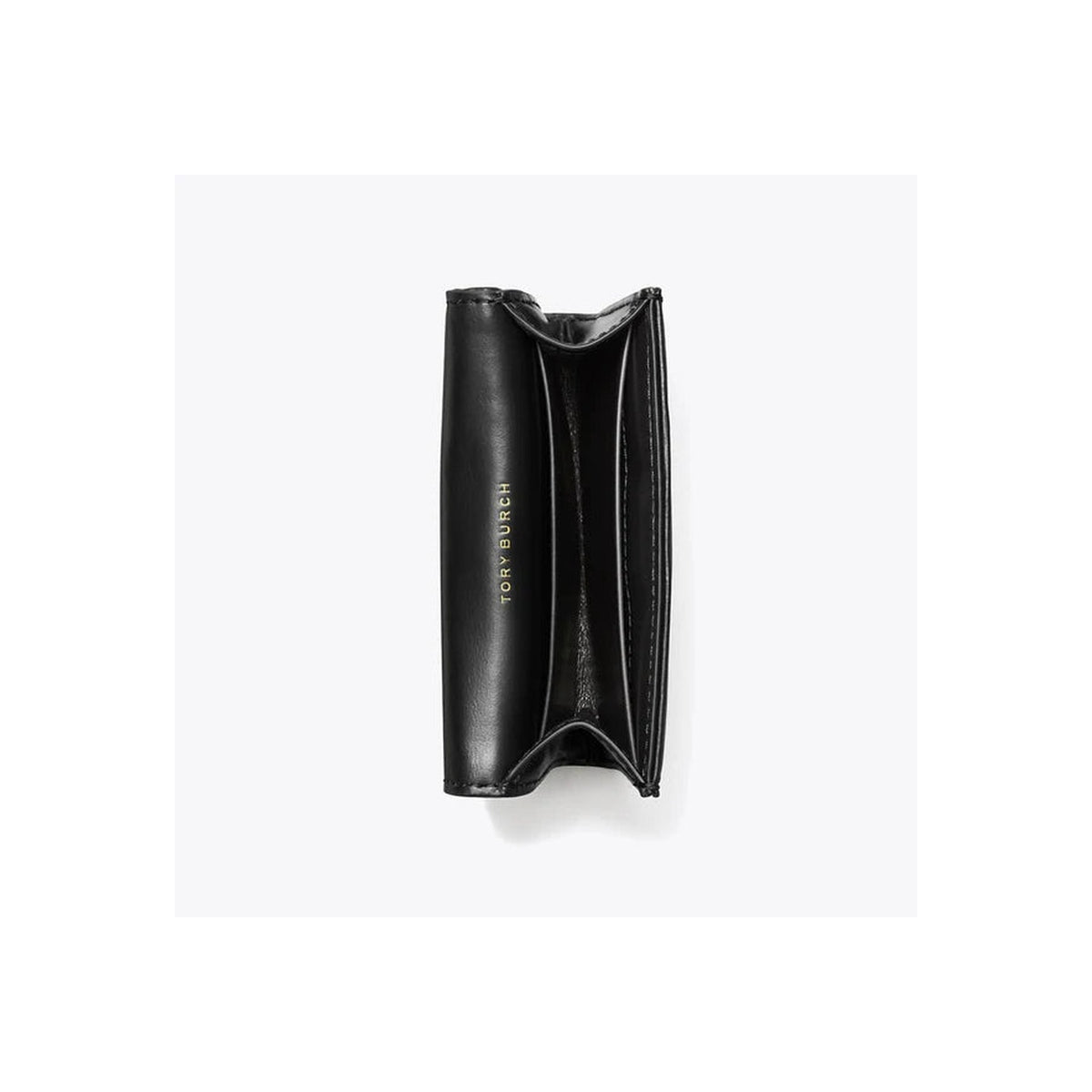 Tory Burch Kira Diamond Quilt Flap Card Case Black