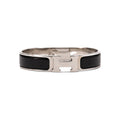 Hermes Clic H Bracelet Palladium-Tone Pm Noir