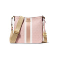 Michael Kors Jet Set Small Signature Logo Stripe Crossbody Bag Powder Blush