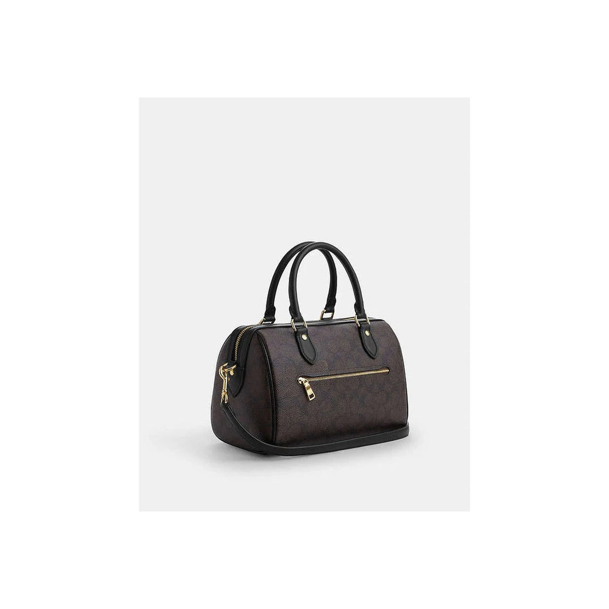 Coach Rowan Satchel Bag In Signature Canvas Signature Canvas-Gold-Walnut-Black