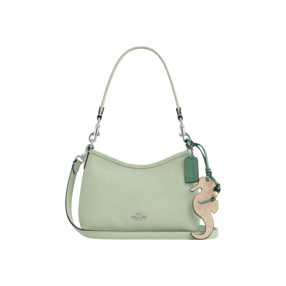 Coach Laurel Small Shoulder Bag With Mirror Charm And Pouch Light Pistachio