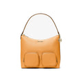 Michael Kors Merritt Large Pebbled Leather Cargo Shoulder Bag Radiant Orange