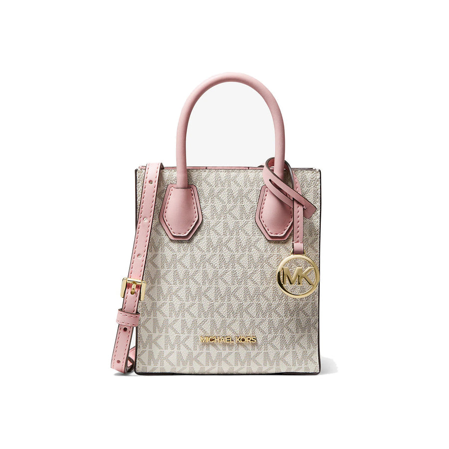 Michael Kors Mercer Extra-Small Logo and Leather Crossbody Bag Pwd Blsh Mlt