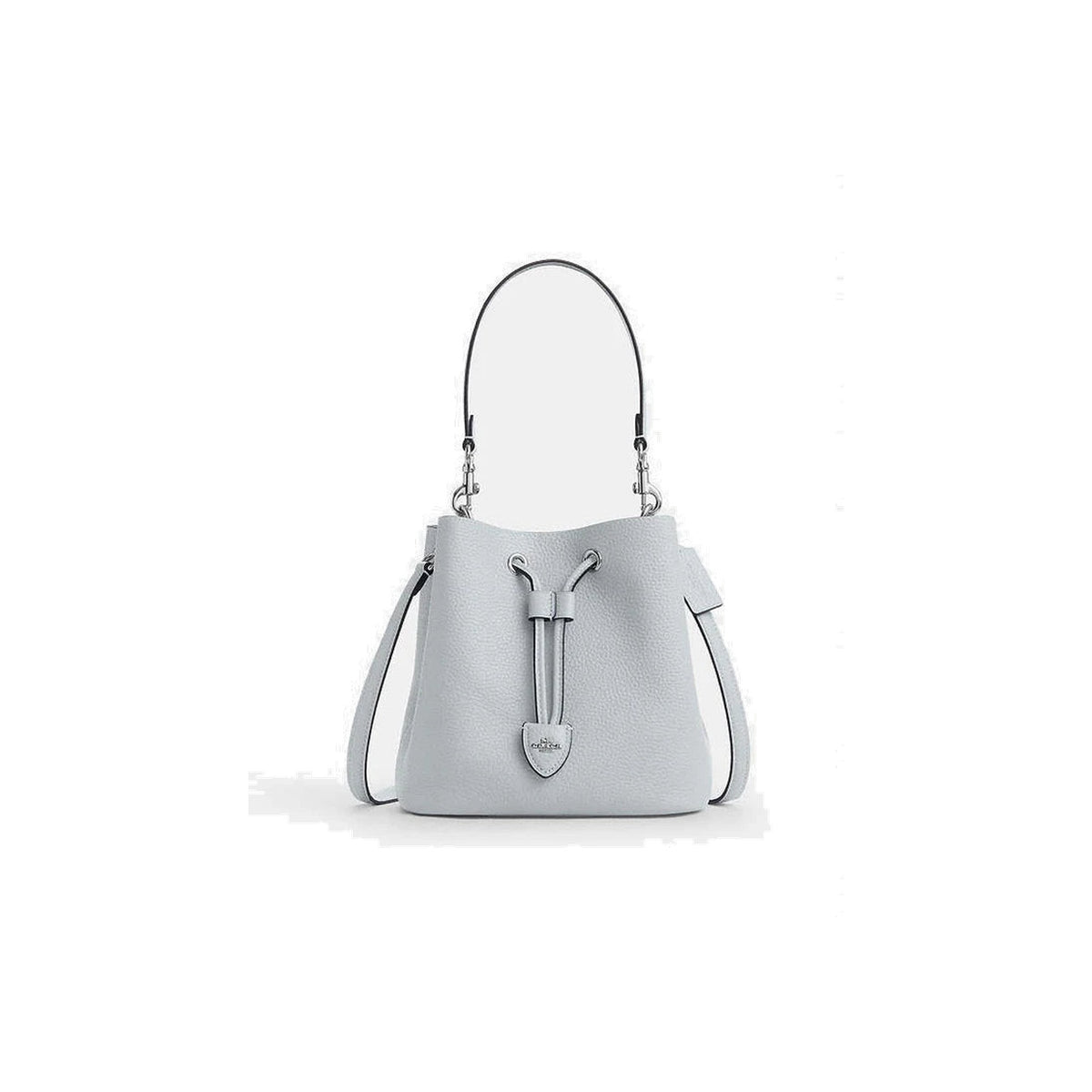 Coach Rowan Bucket Bag Pebbled Leather-Silver-Ice Blue