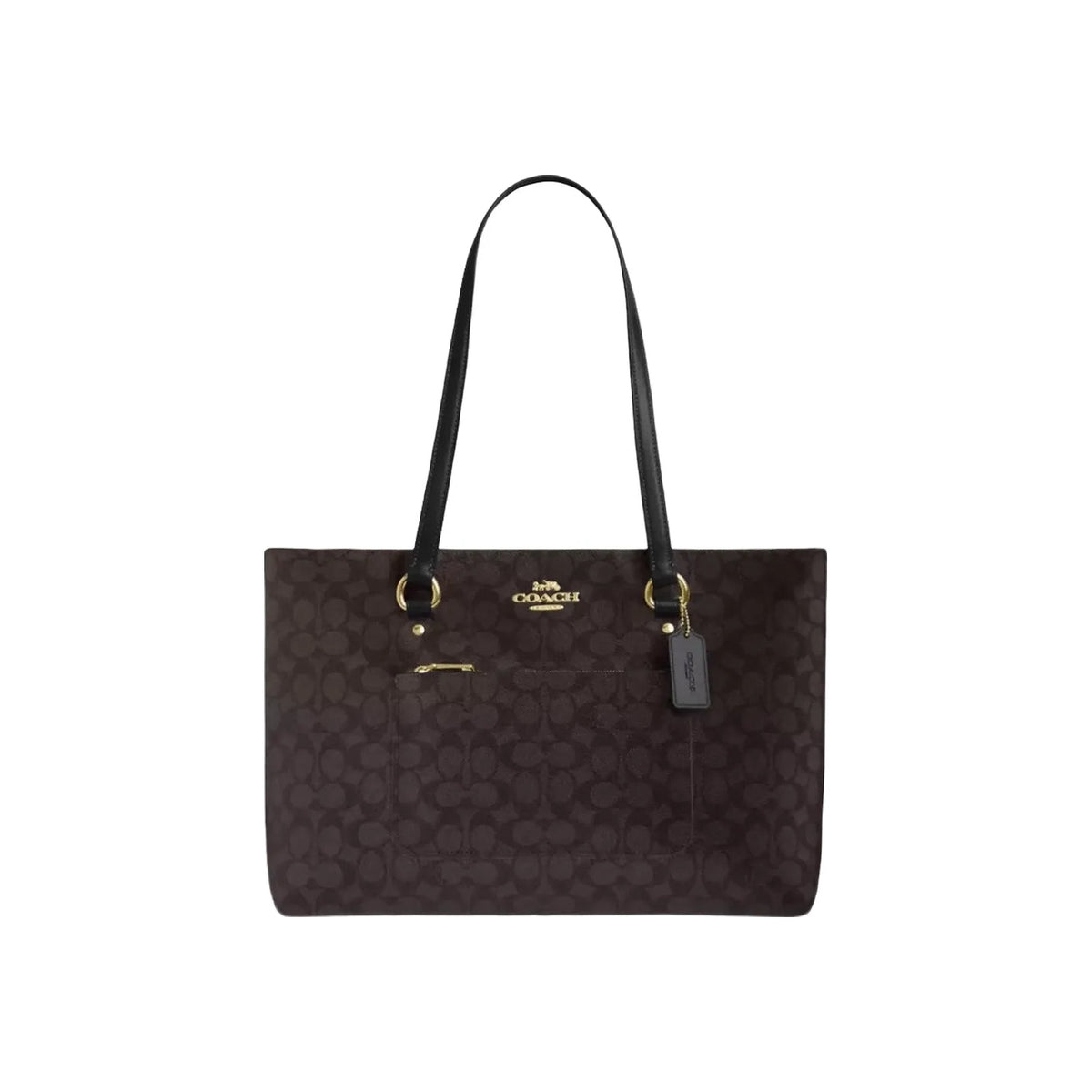 Coach Station Tote Bag In Signature Canvas in Gold Walnut Black