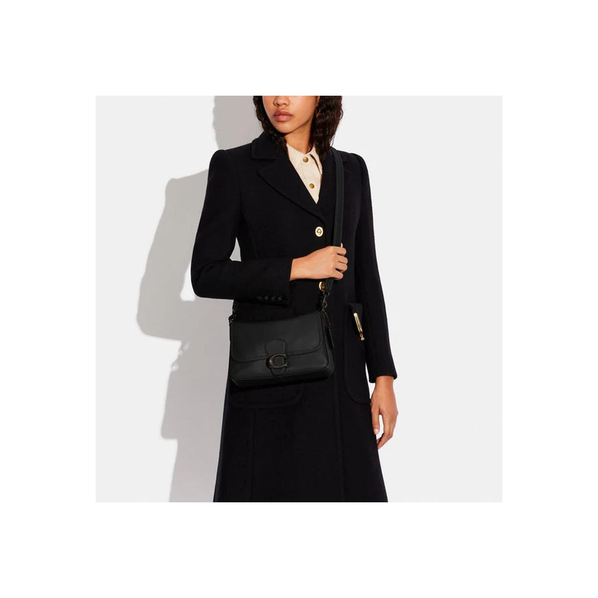 Coach Soft Tabby Shoulder Bag Pewter Black