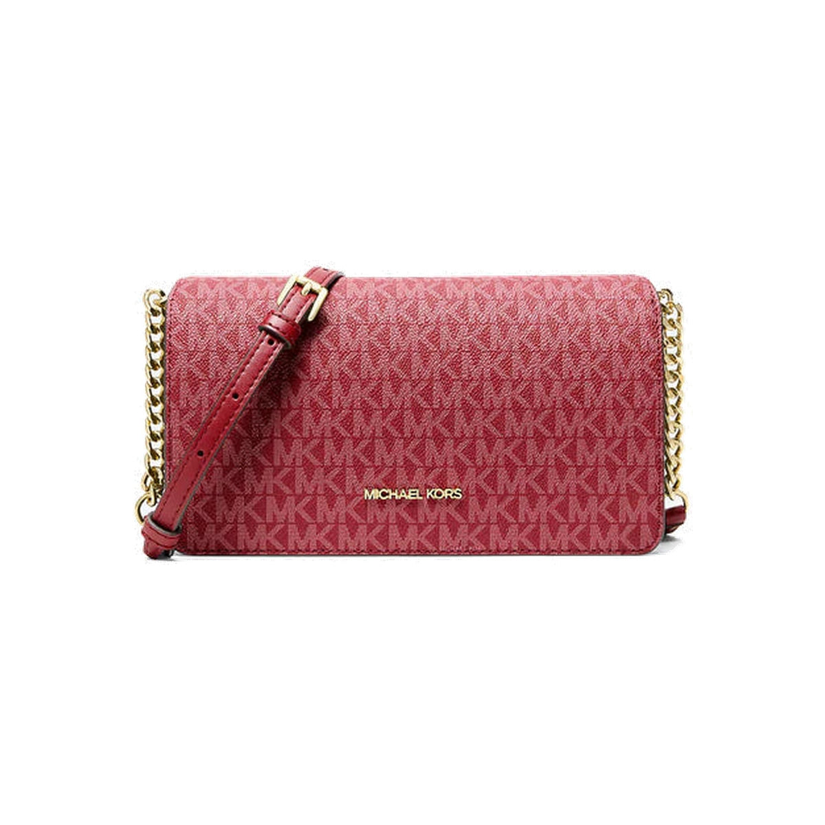 Michael Kors Jet Set Medium Signature Logo Crossbody Bag Cherry