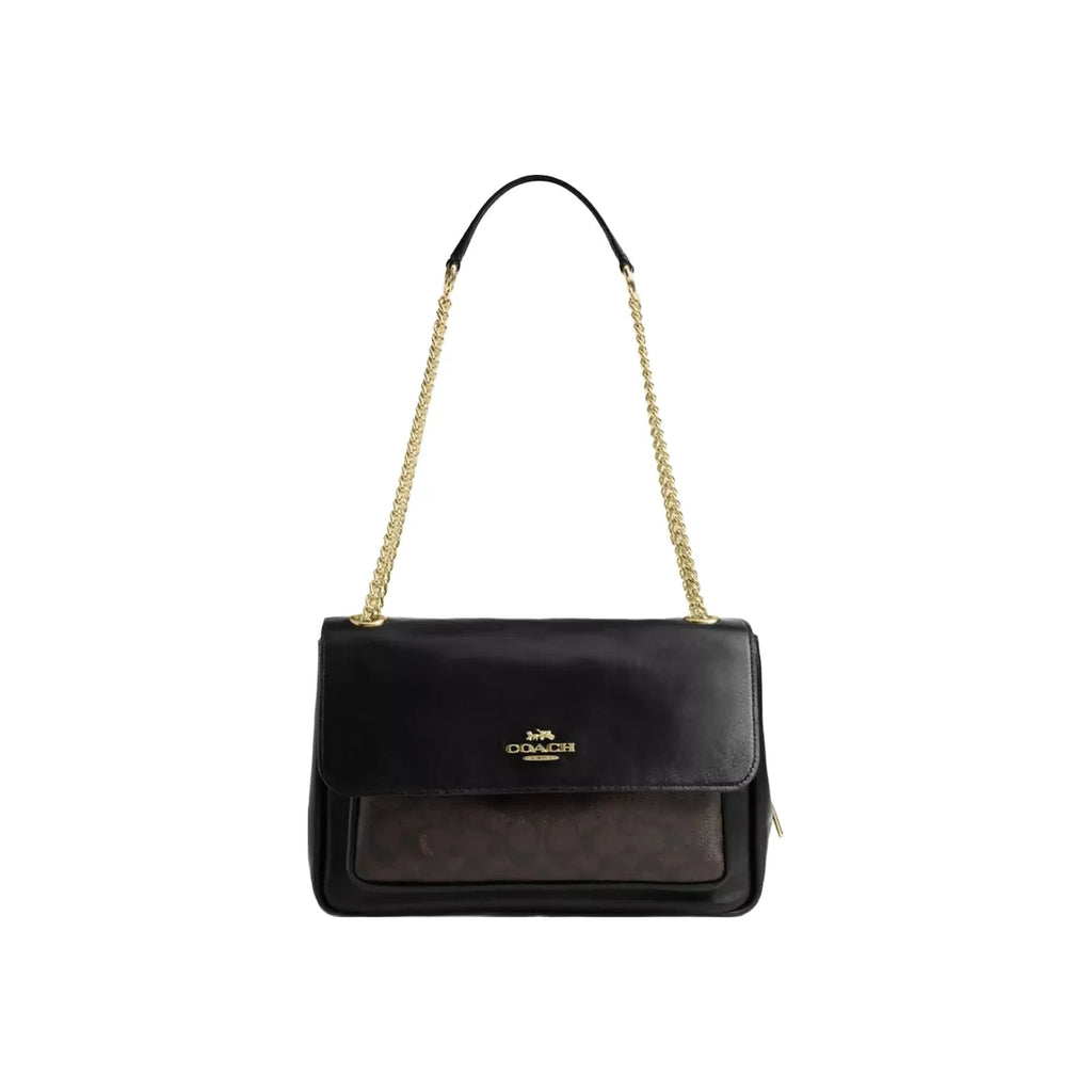 Coach Elodie Crossbody Bag In Signature Canvas in Gold Walnut Black