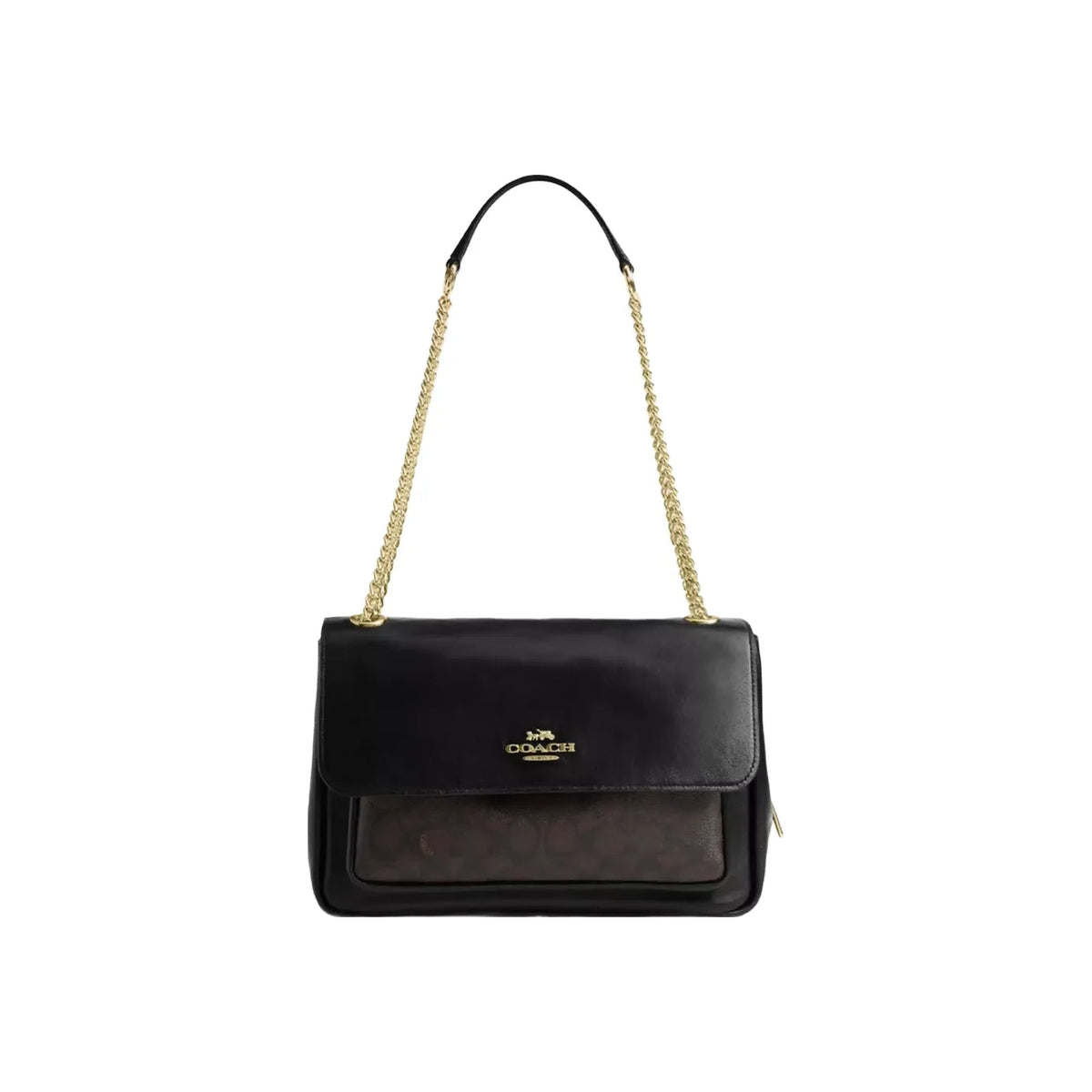 Coach Elodie Crossbody Bag In Signature Canvas in Gold Walnut Black