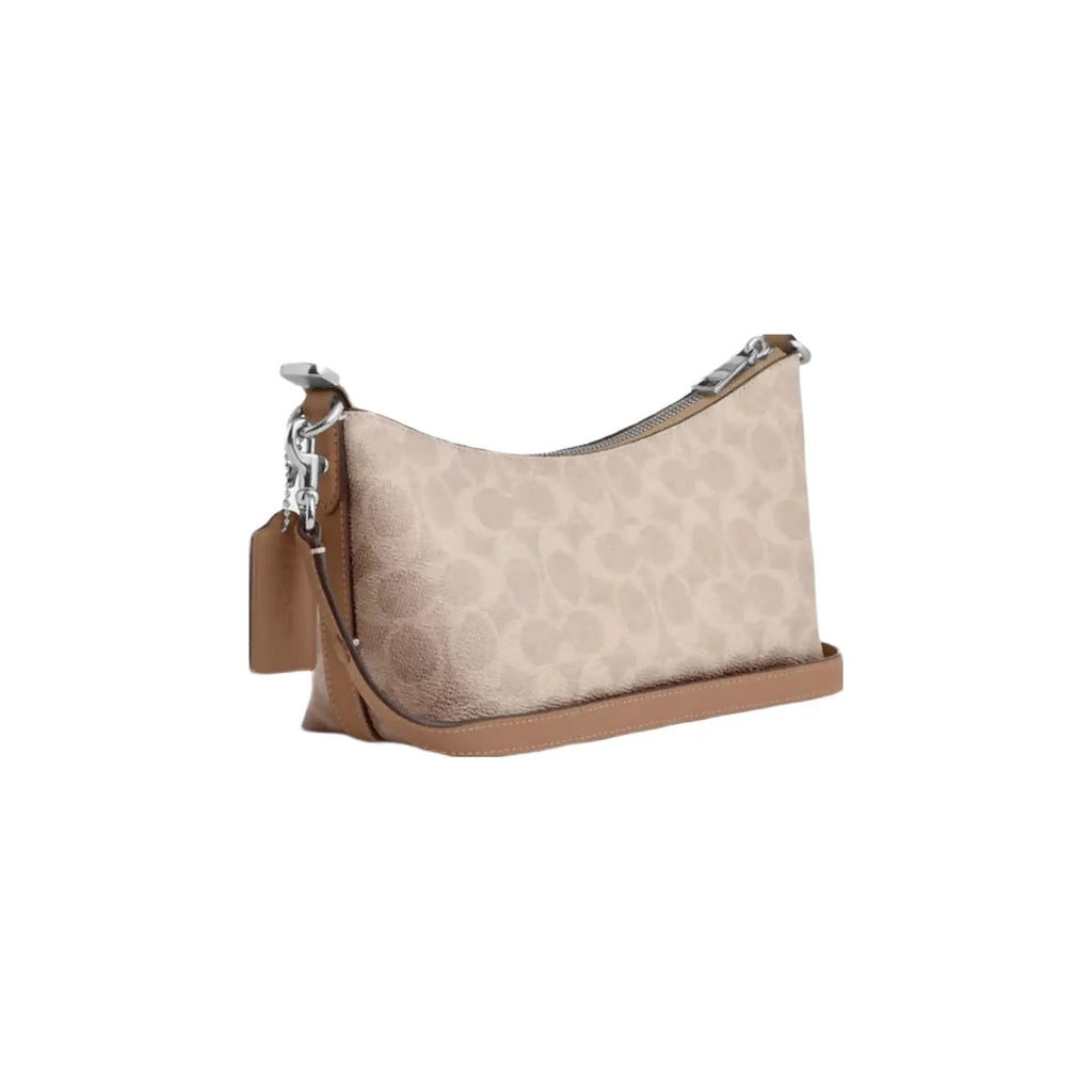 Coach Caitlin Shoulder Bag In Signature Canvas in Silver Sand Taupe