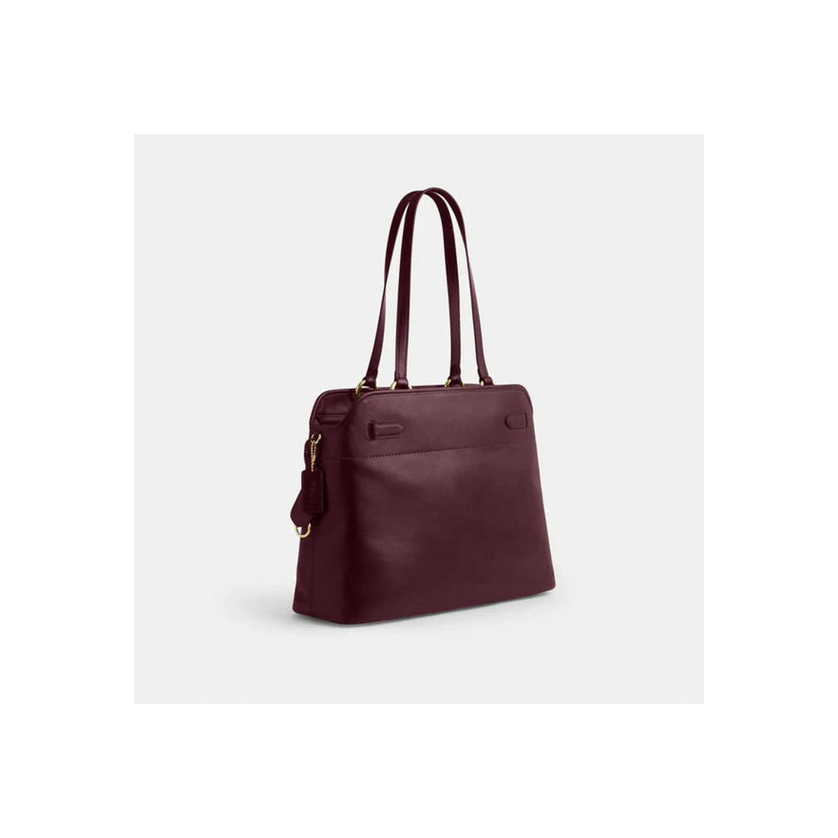 Coach Easton Tote Bag Gold Dark Wine