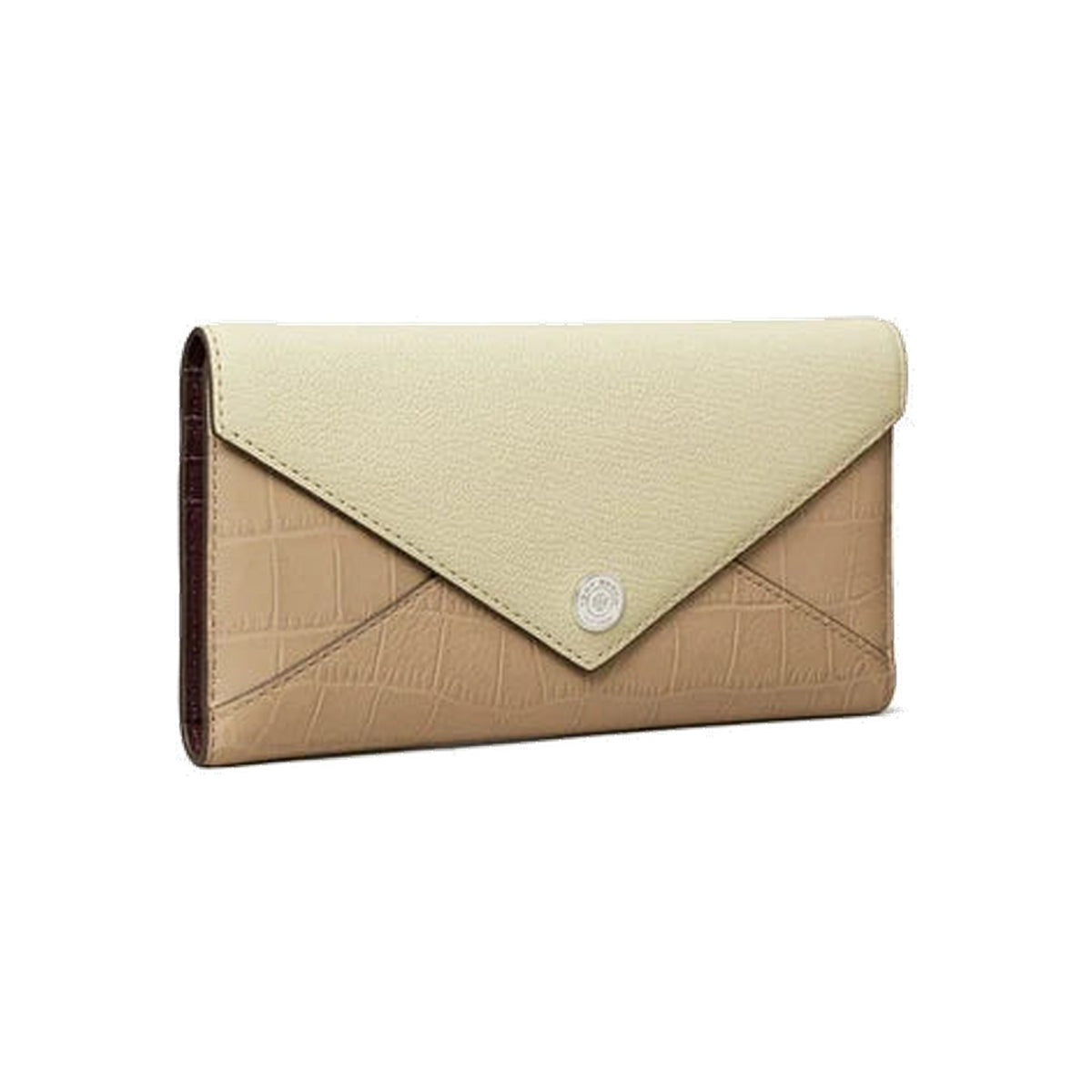 Tory Burch Long Colorblock Envelope Wallet Soft Custard Multi