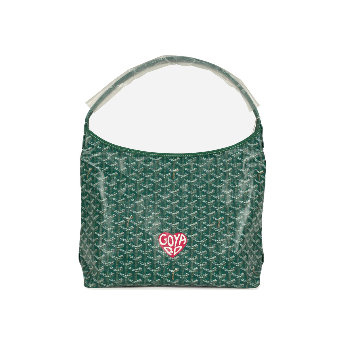 Goyard Goyardine Green Boheme Hobo Bag Palladium Hardware