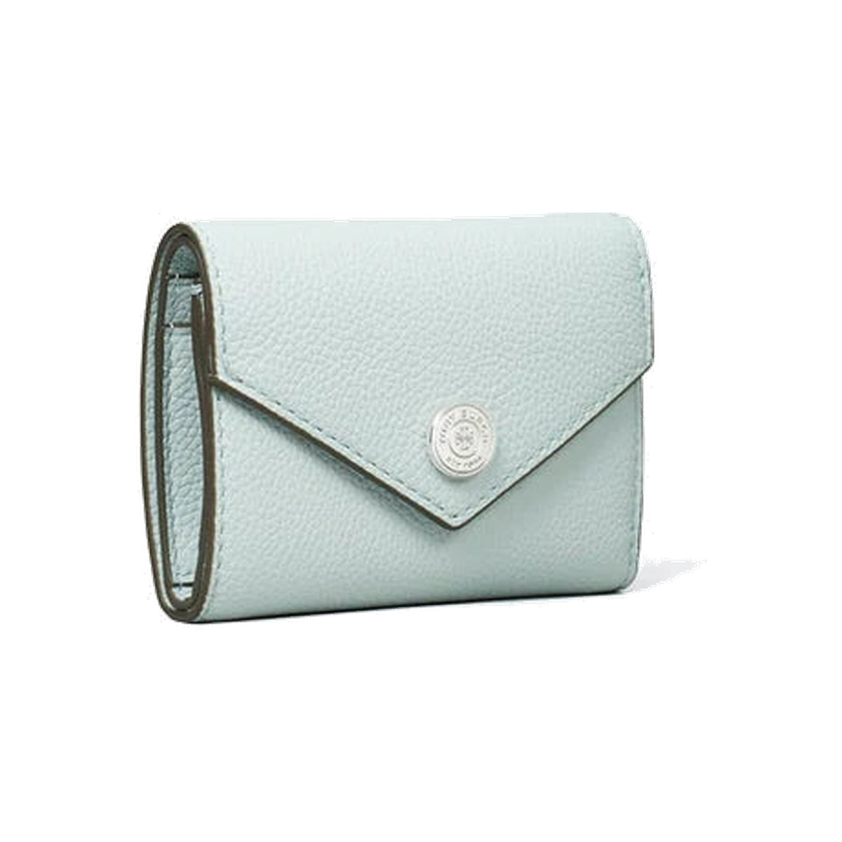 Tory Burch T Monogram Pebbled Small Envelope Wallet Light Sea
