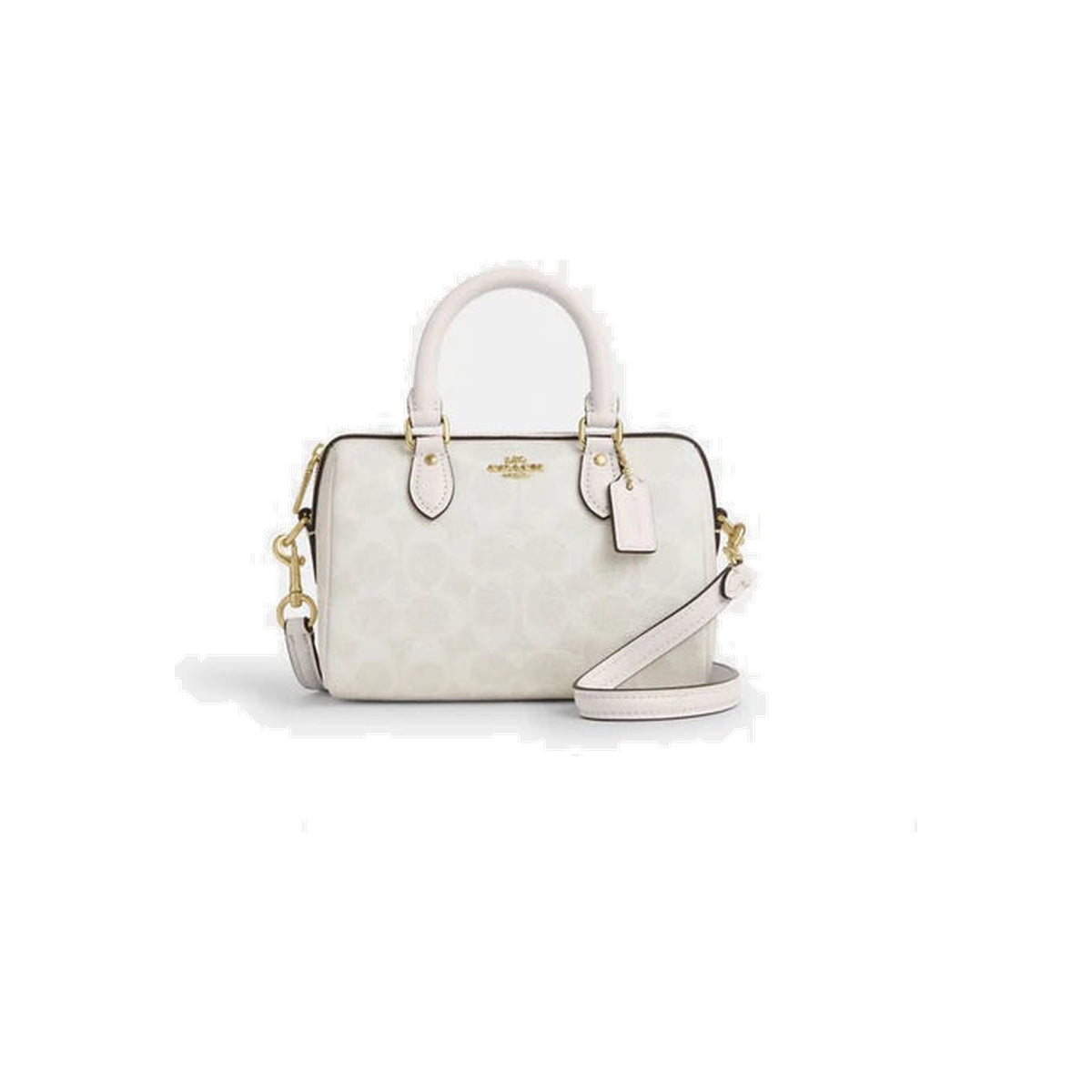 Coach Mini Rowan Crossbody Bag In Signature Canvas Gold White Chalk