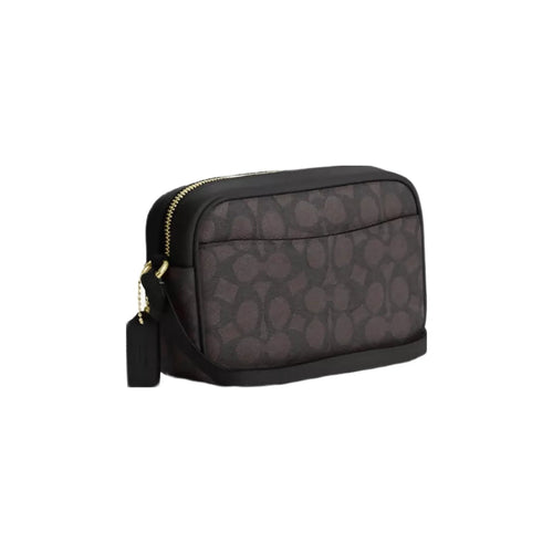 Coach Mini Jamie Camera Bag In Signature Canvas in Gold Walnut Black