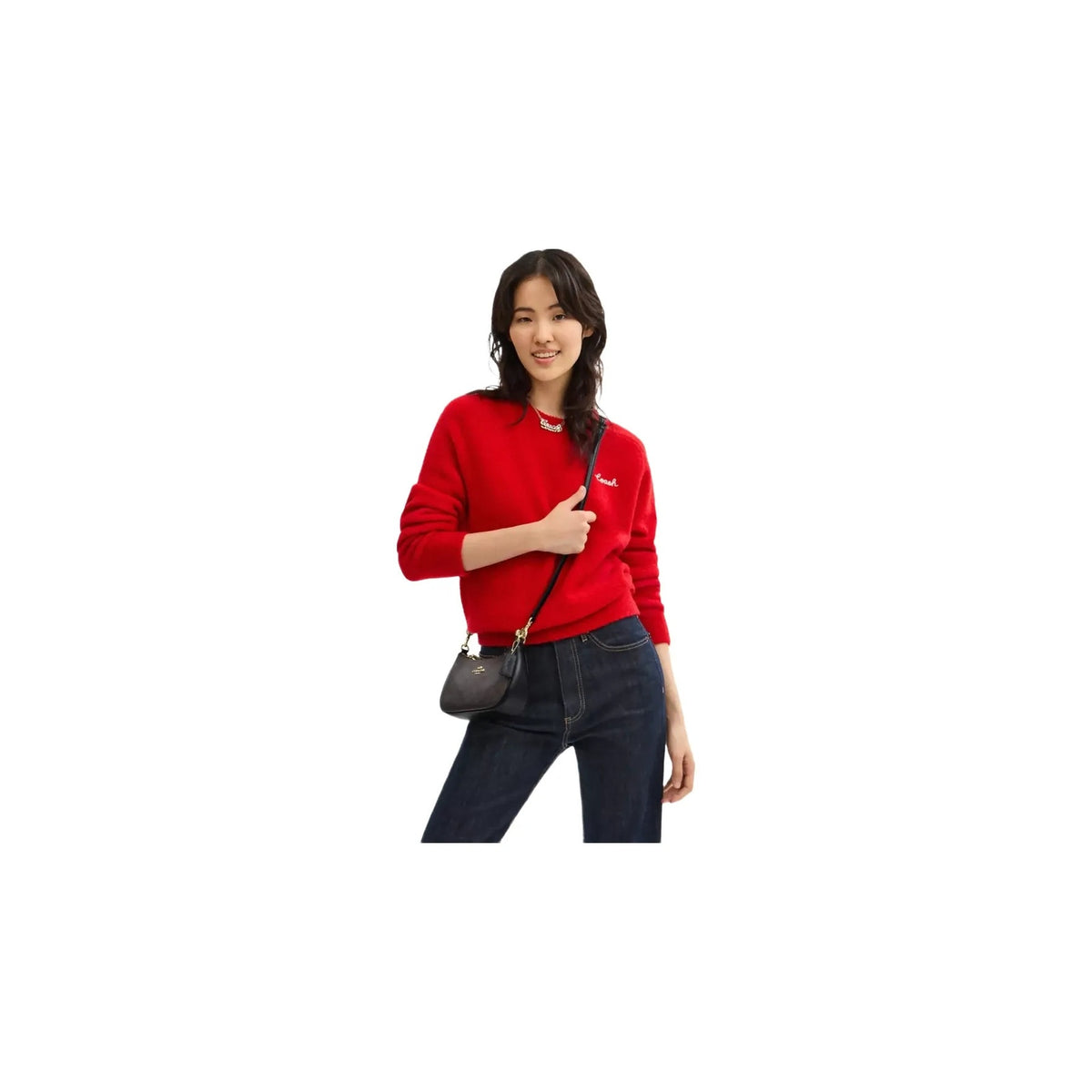 Coach Teri Mini Crossbody Bag In Signature Canvas in Gold Walnut Black