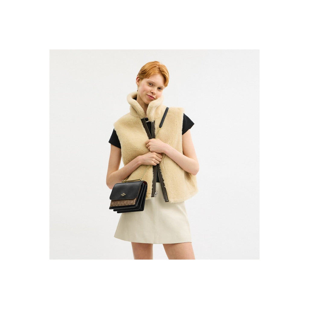 Coach Klare Crossbody Bag In Signature Canvas Gold Tan Black Multi