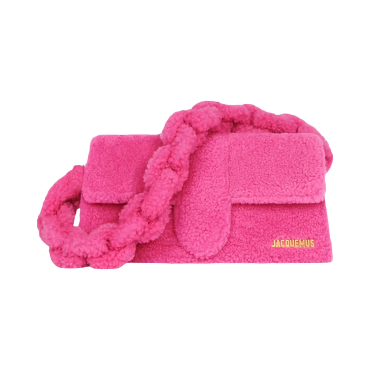 Jacquemus Le Bambidou Shearling Flap Bag Pink