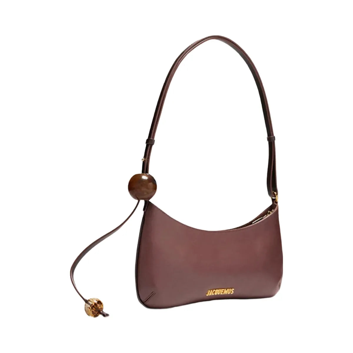 Jacquemus Le Bisou Perle Beaded Shoulder Bag Medium Brown
