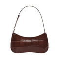 Jacquemus The Bisou Structured Handbag In Crocodile-Embossed Leather Midnight Brown
