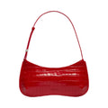 Jacquemus The Bisou Structured Handbag In Crocodile-Embossed Leather Red