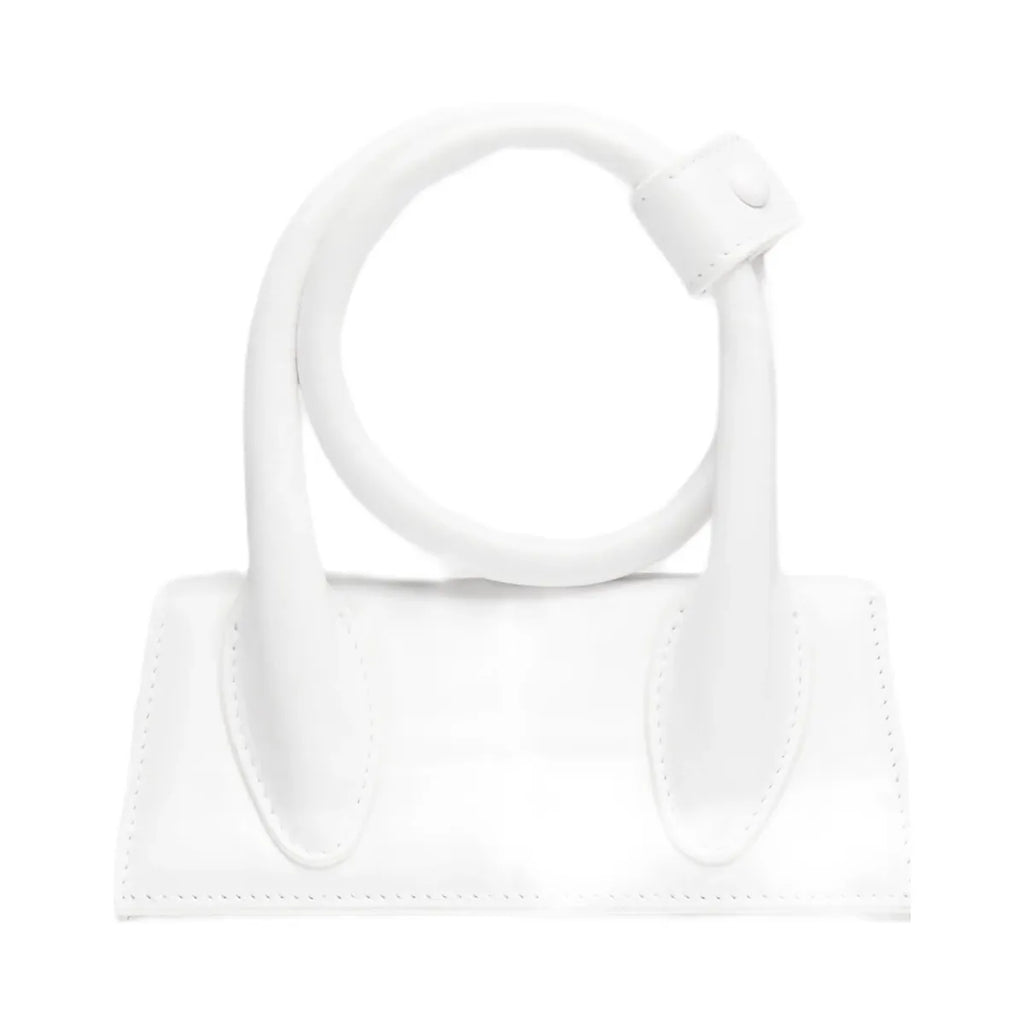 Jacquemus The Knot Chiquito Extendable Top Handle That Can Be Wrapped And Snapped Closed White