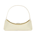 Jacquemus The Ovalo Clutch Shoulder Bag In Glazed Leather Dusty Yellow