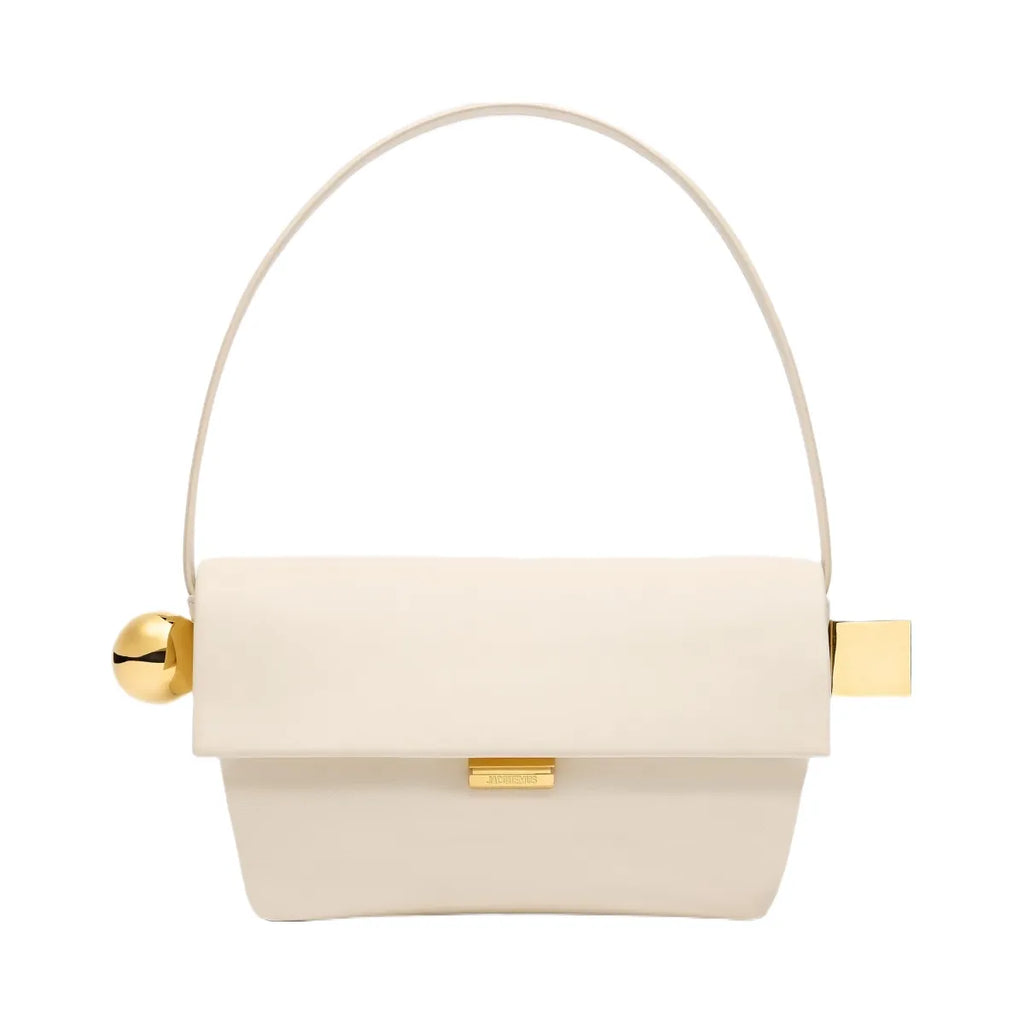 Jacquemus The Rond CarreFolded Shoulder Bag Light Ivory
