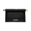 Jacquemus The Small Rond CarreClutch Nappa Leather Folded Clutch Black