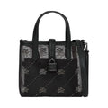 Karl Lagerfeld Autograph Padlock Rhinestone Tote Bag Black Embellishment