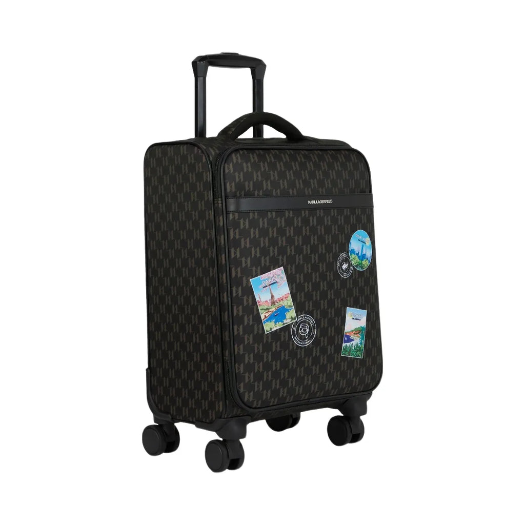 Karl Lagerfeld Ikon Monogram Trolley Case Brown Monogram
