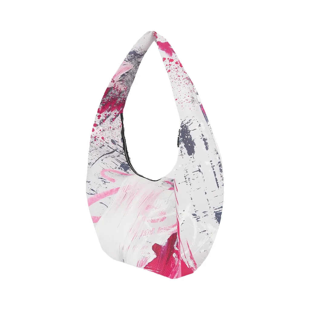 Karl Lagerfeld Large Painters Print Hobo Bag Painters Print Pink All Over Print