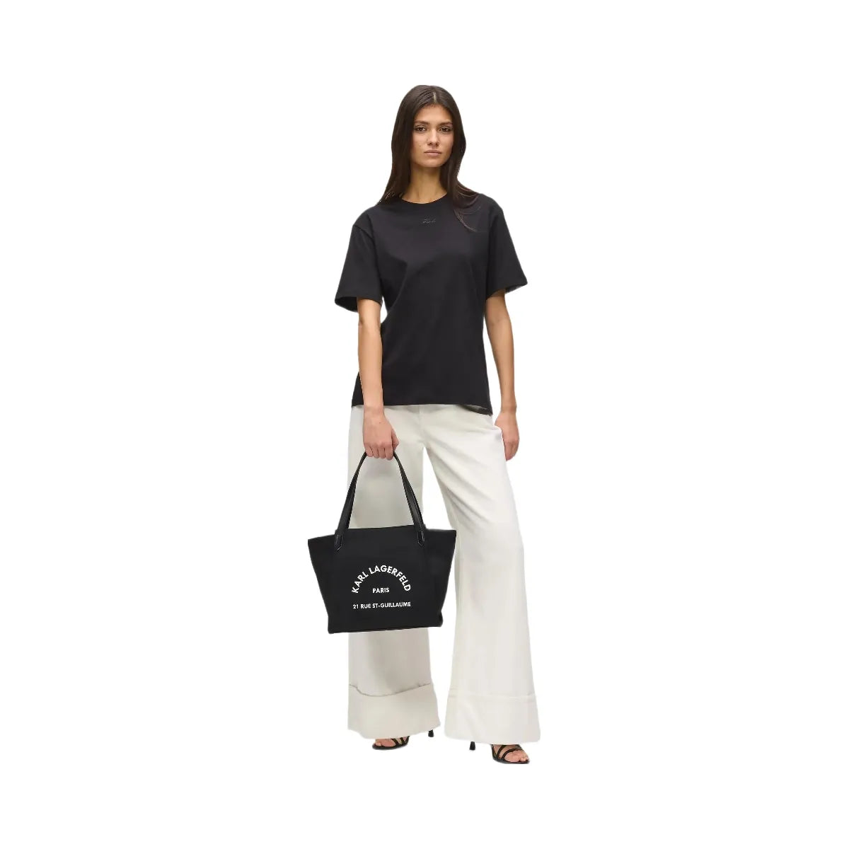 Karl Lagerfeld Rue St-Guillaume Winged Tote Bag Black