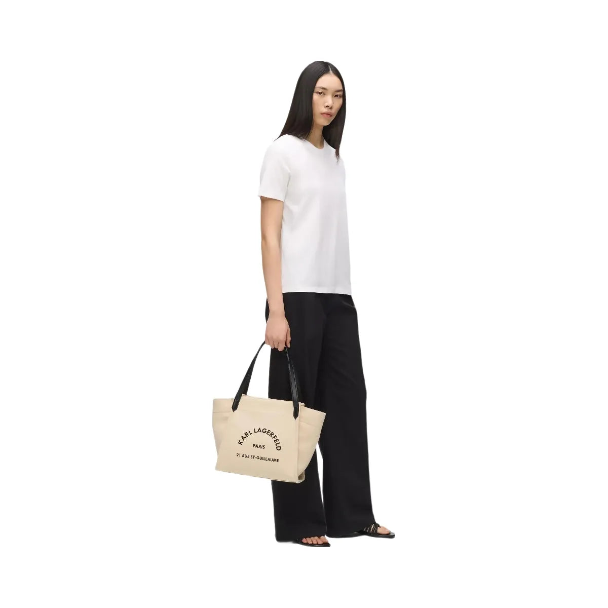 Karl Lagerfeld Rue St-Guillaume Winged Tote Bag Natural