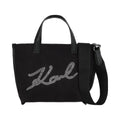 Karl Lagerfeld Signature Mini Rhinestone Shopper Black Embellishment