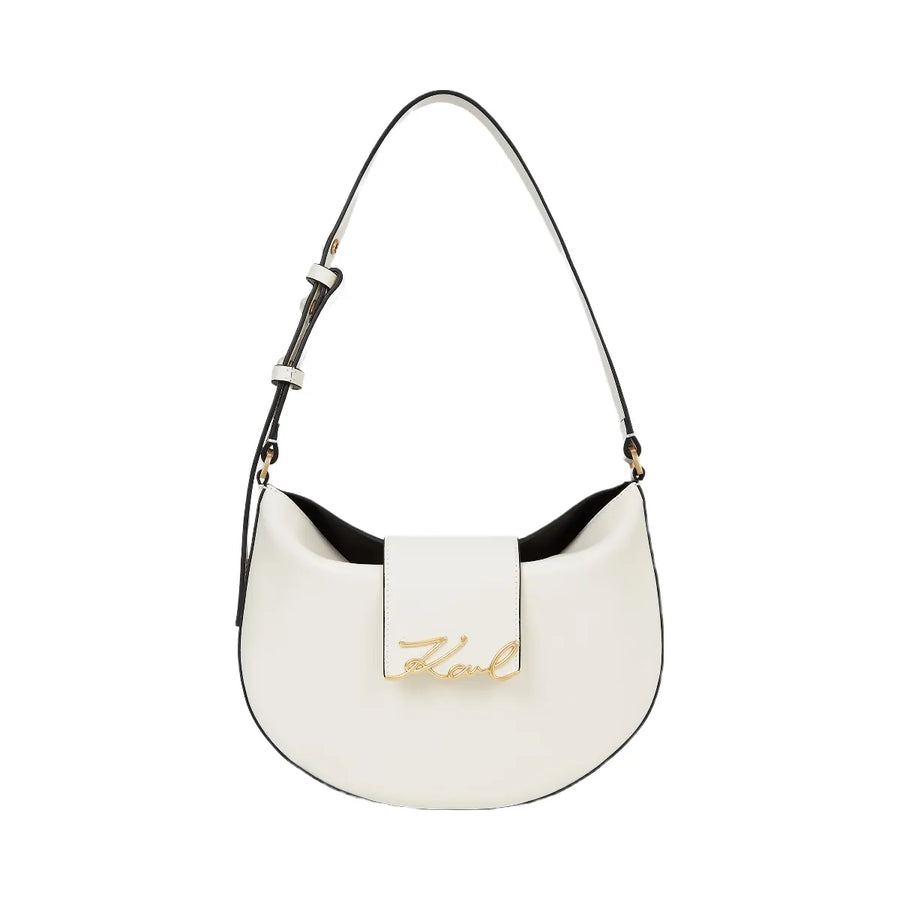 Karl Lagerfeld Signature Moon Bag Off White