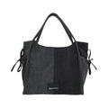 Karl Lagerfeld Two-Tone Denim Shopper Black Denim Grey Denim