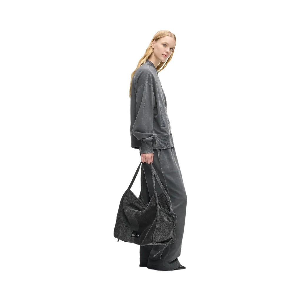 Karl Lagerfeld Two-Tone Denim Shopper Black Denim Grey Denim
