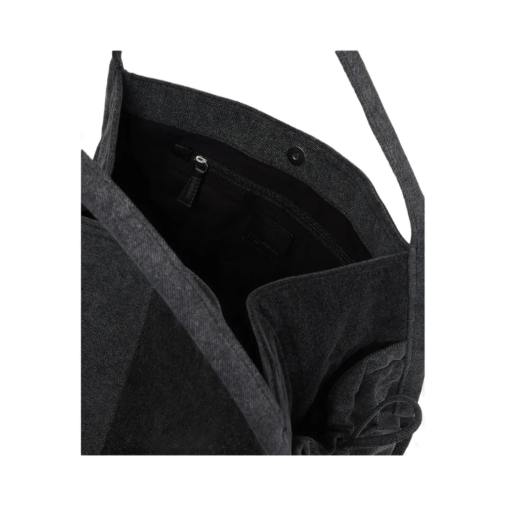 Karl Lagerfeld Two-Tone Denim Shopper Black Denim Grey Denim