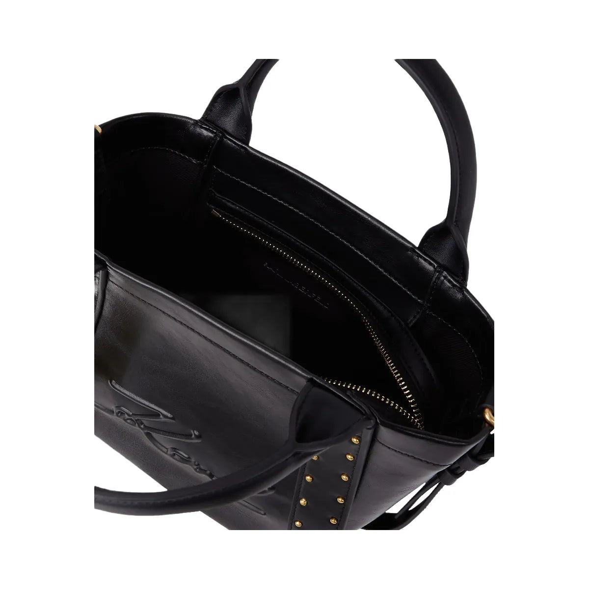 Karl Lagerfeld Ville Small Studded Tote Bag Black Gold