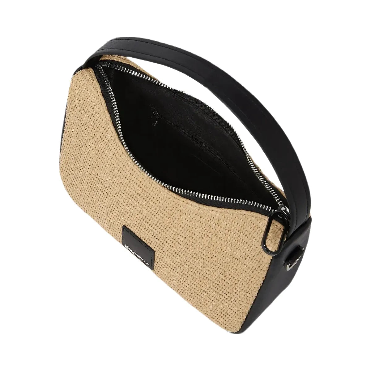 Karl Lagerfeld Woven Mini Hobo Bag Natural