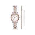 Women's Lexington Pavé Two-Tone Watch and Slider Bracelet Gift Set MK4817SET