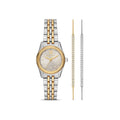 Women's Lexington Pavé Two-Tone Watch and Slider Bracelet Gift Set MK4815SET
