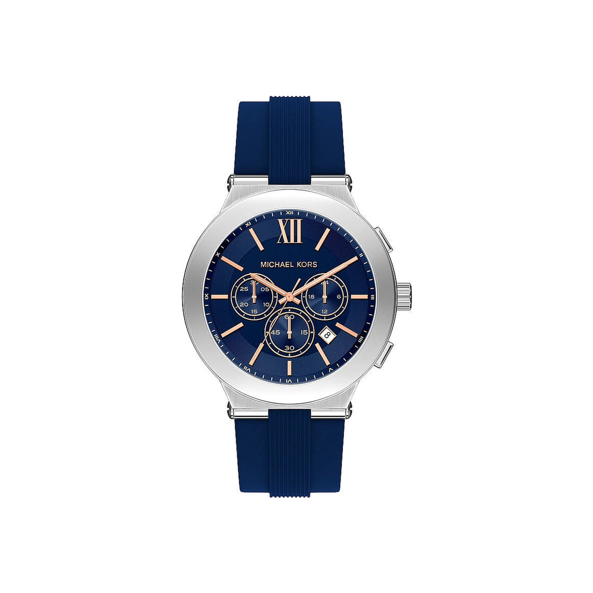 Men's Oversized Billie Silver-Tone and Silicone Watch MK9254