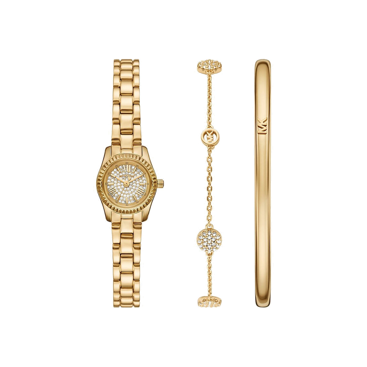 Women's Petite Lexington Pavé Gold-Tone Watch and Jewelry Gift Set MK4944SET